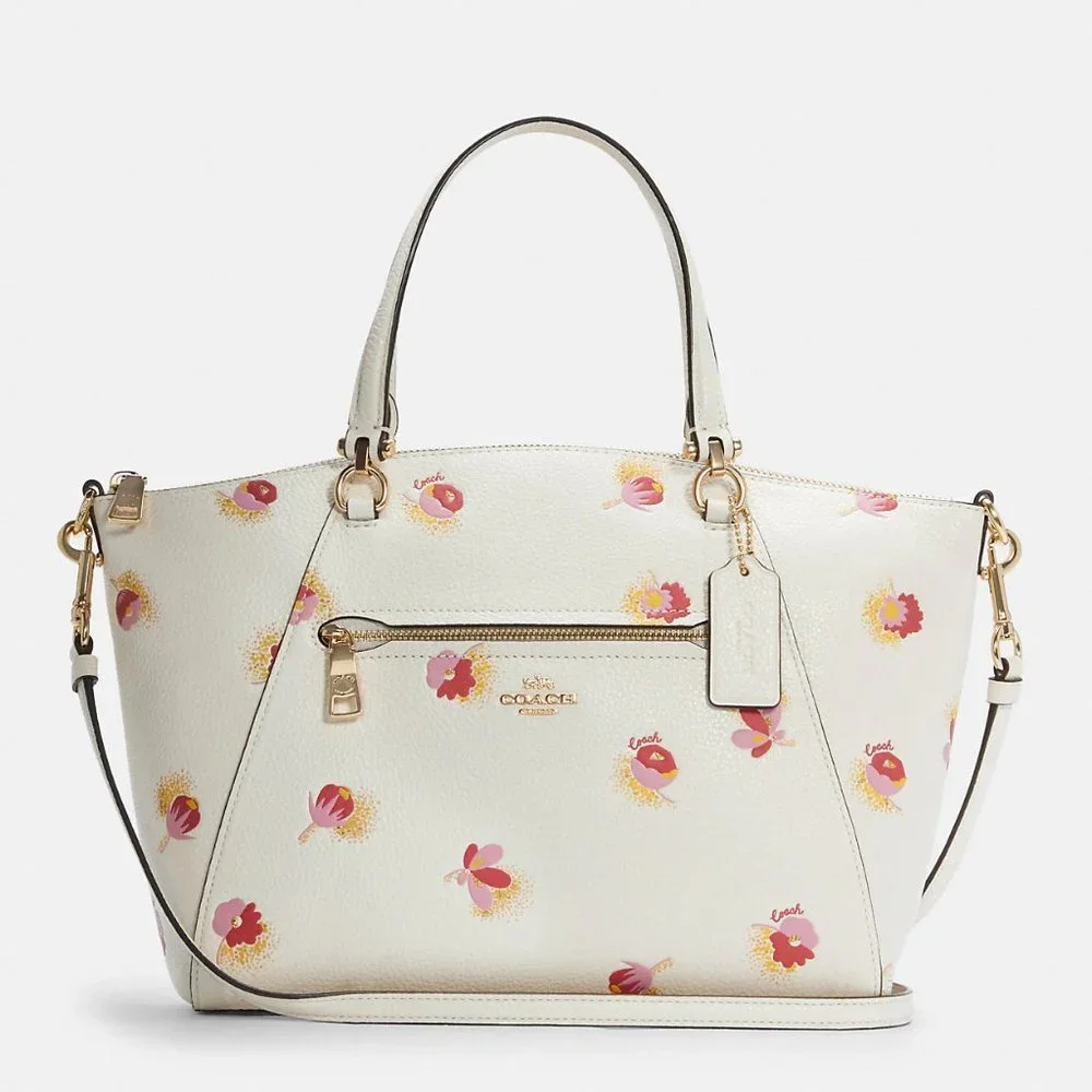 Coach Prairie Satchel With Pop Floral Print White Pink